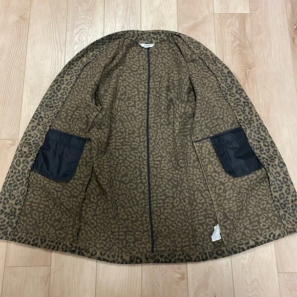 Old Navy Long-Line Cardigan Coat, Leopard, sz XS - Picture 8 of 13